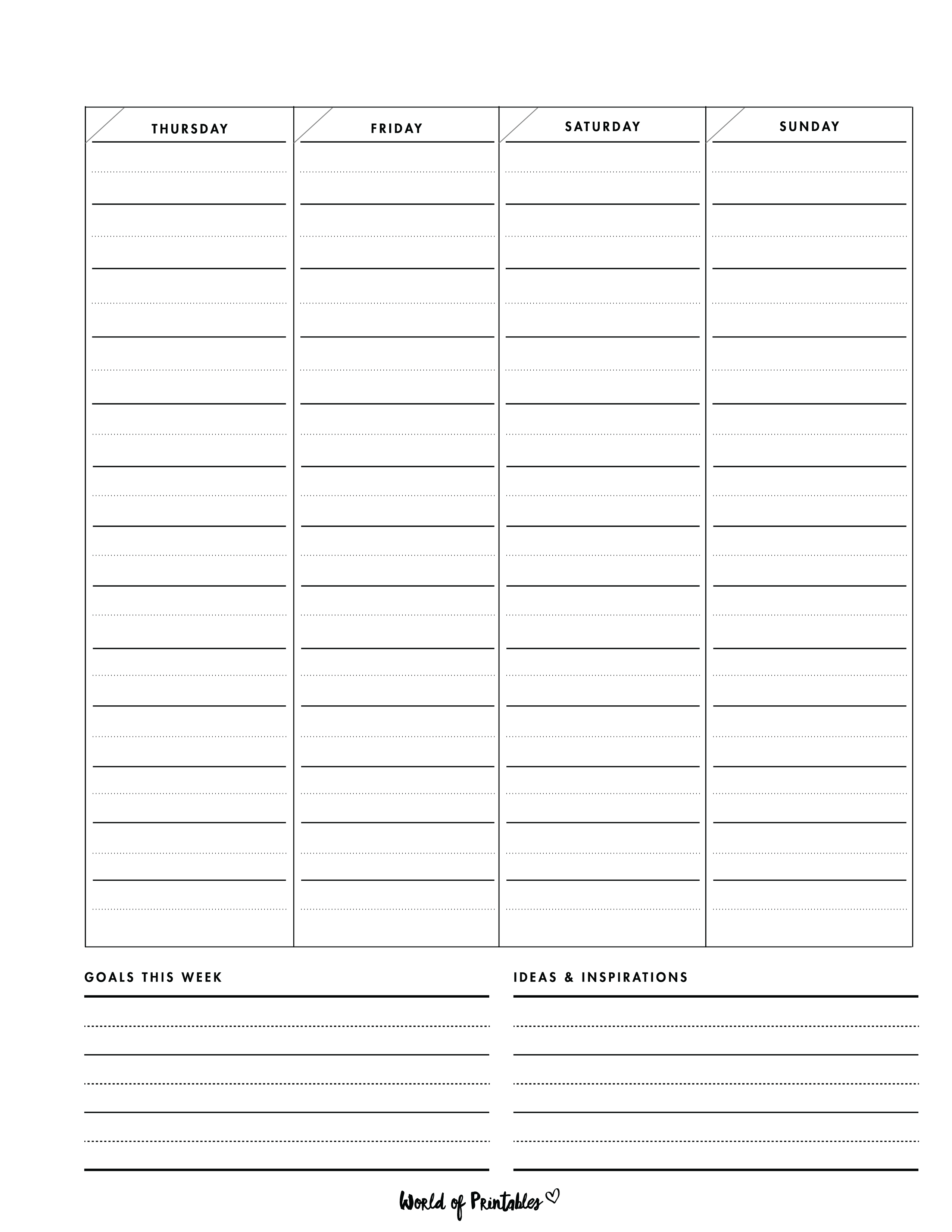 2022 Weekly Planner Printable Free