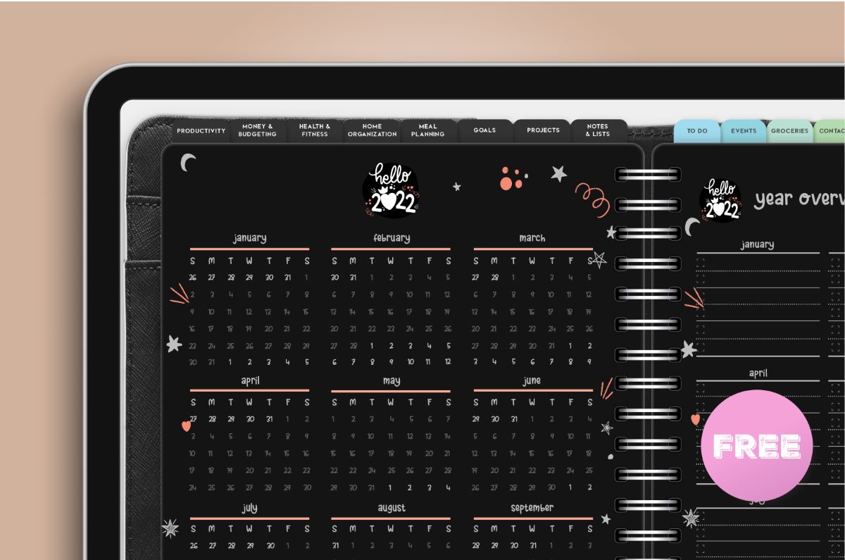 Digital Planner PDF Free Stylish 2022 Planner World of Printables