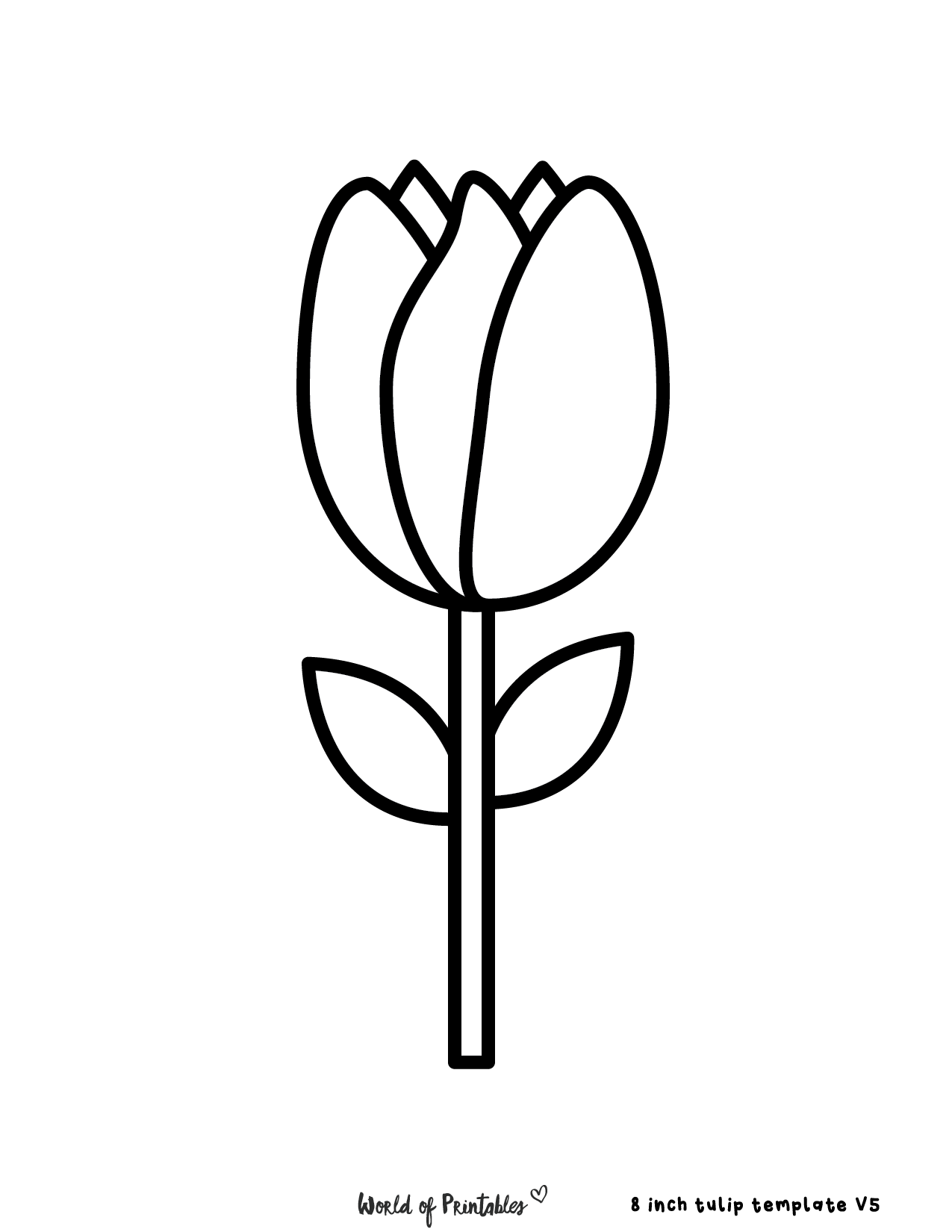 Tulip Outline Printable