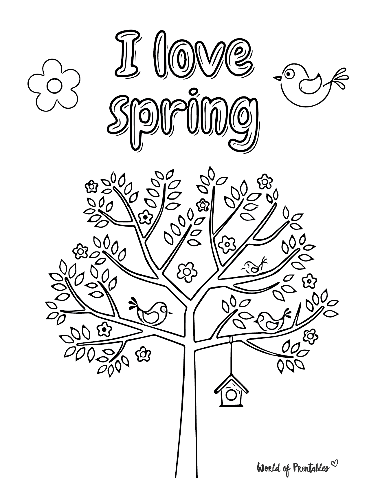 Spring Tree Coloring Page