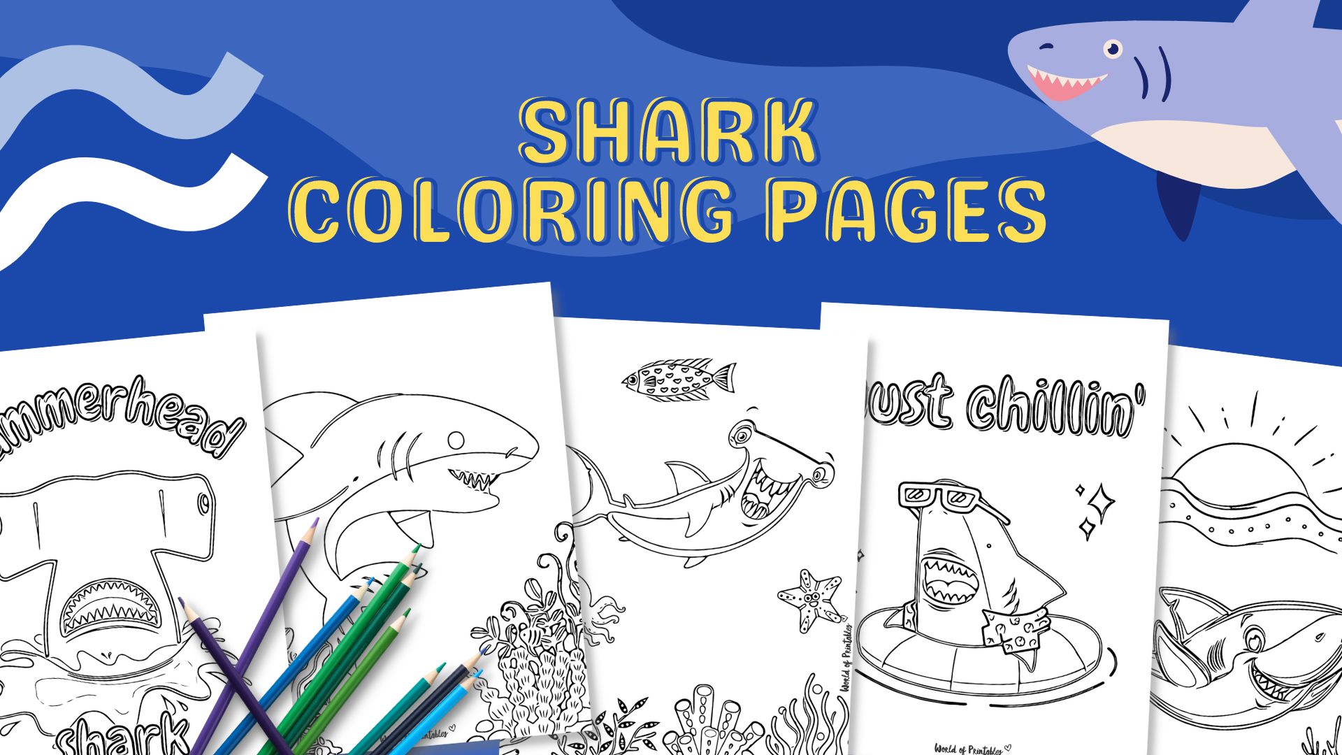 Happy Shark Coloring Pages