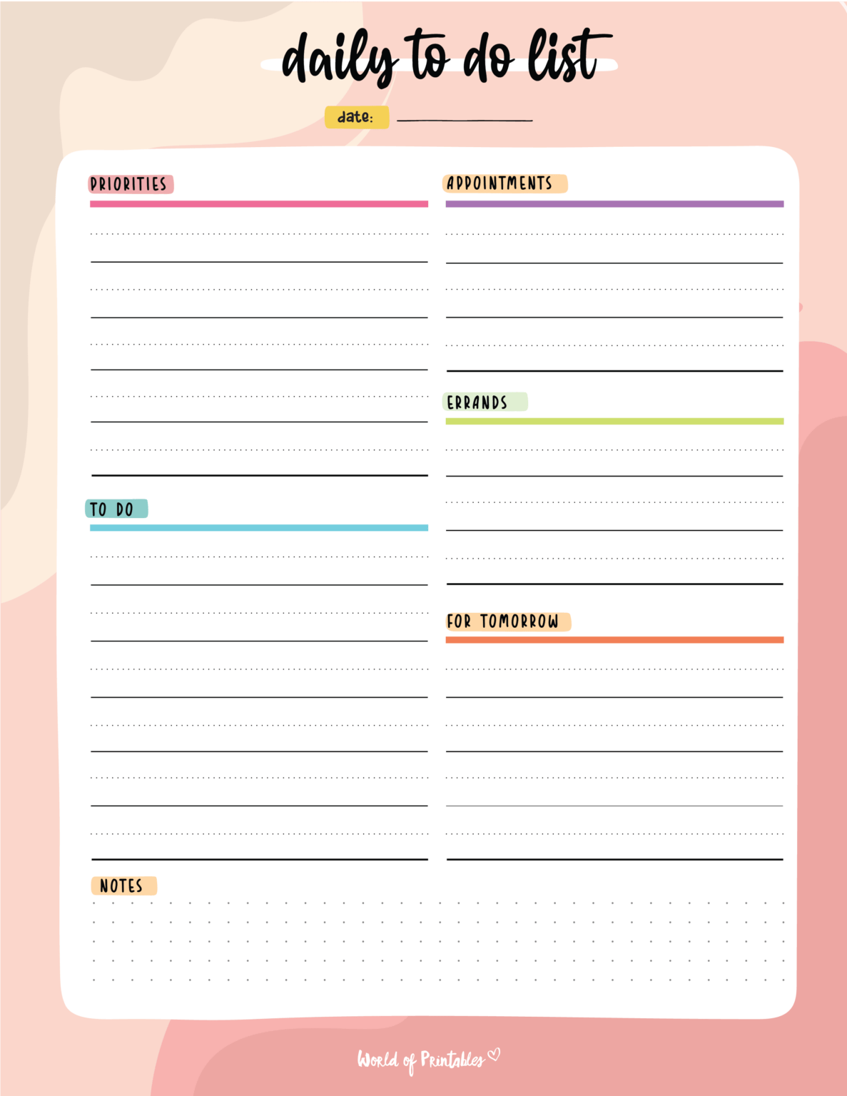 Daily To Do List Templates - World of Printables