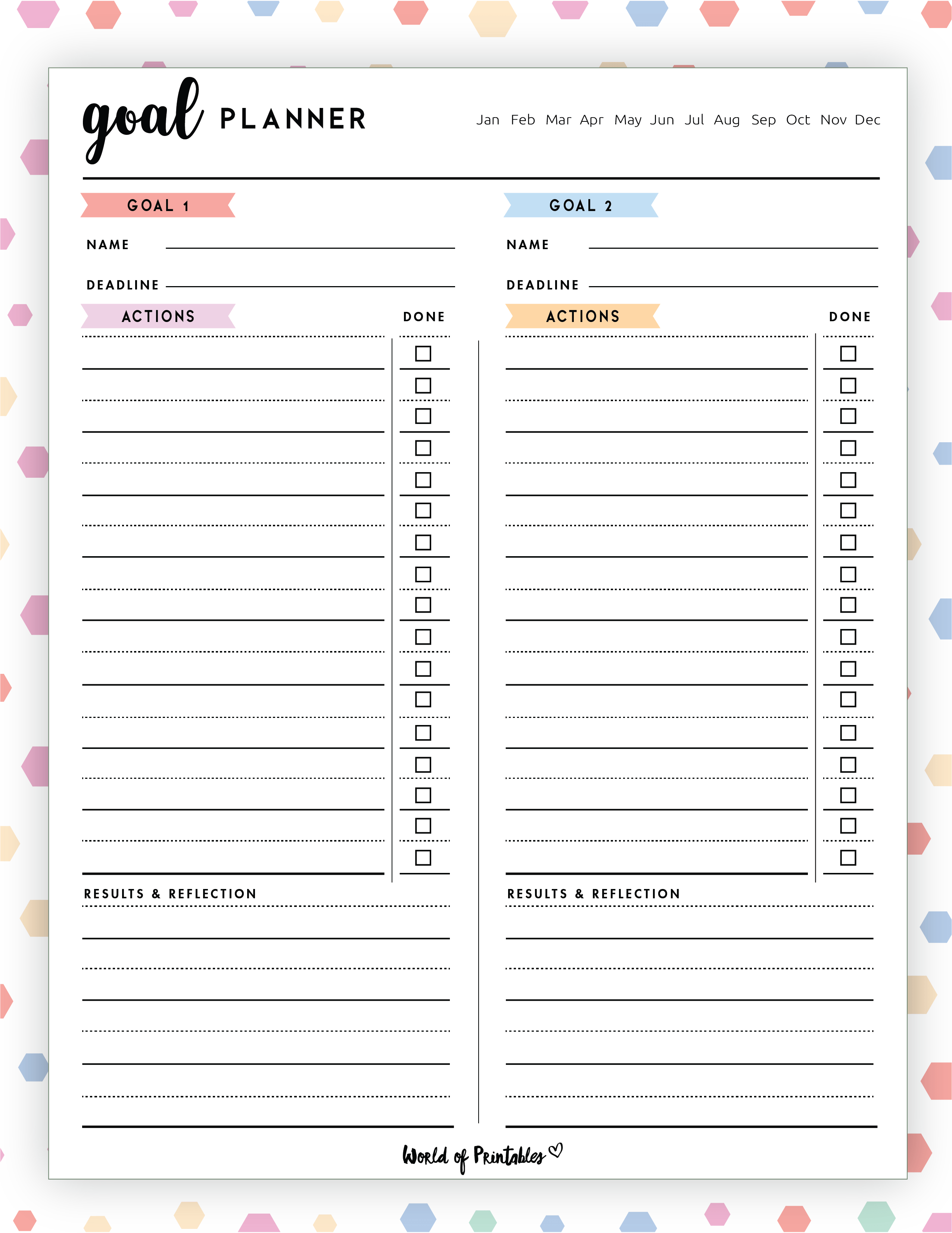 Goal Planner Templates World of Printables