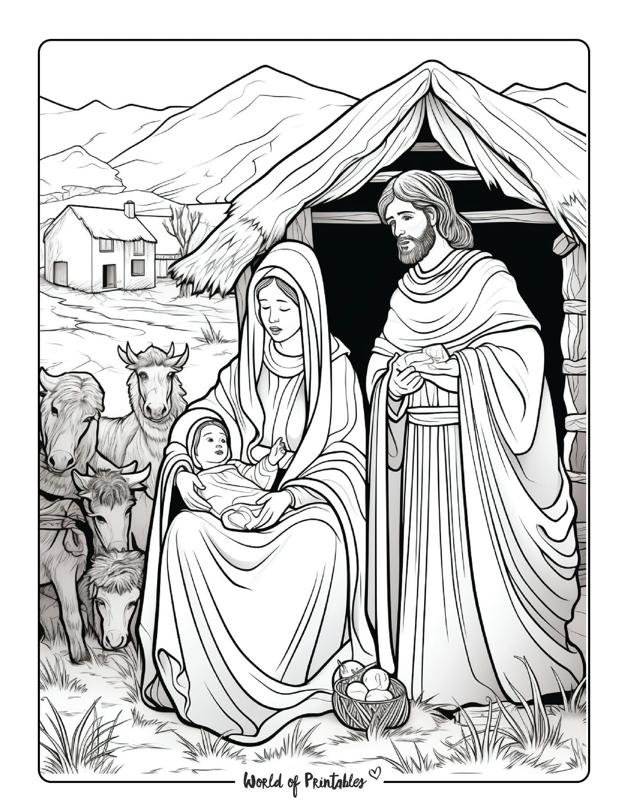 Nativity Coloring Pages For Adults