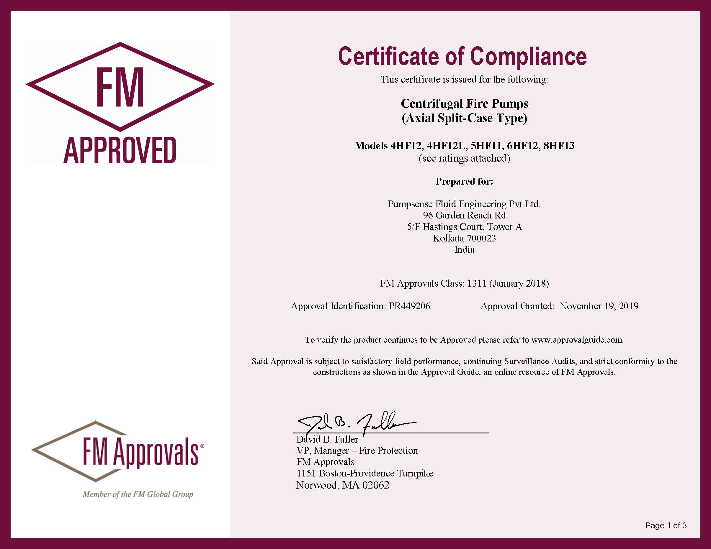 UL Listed & FM Approved Pumps