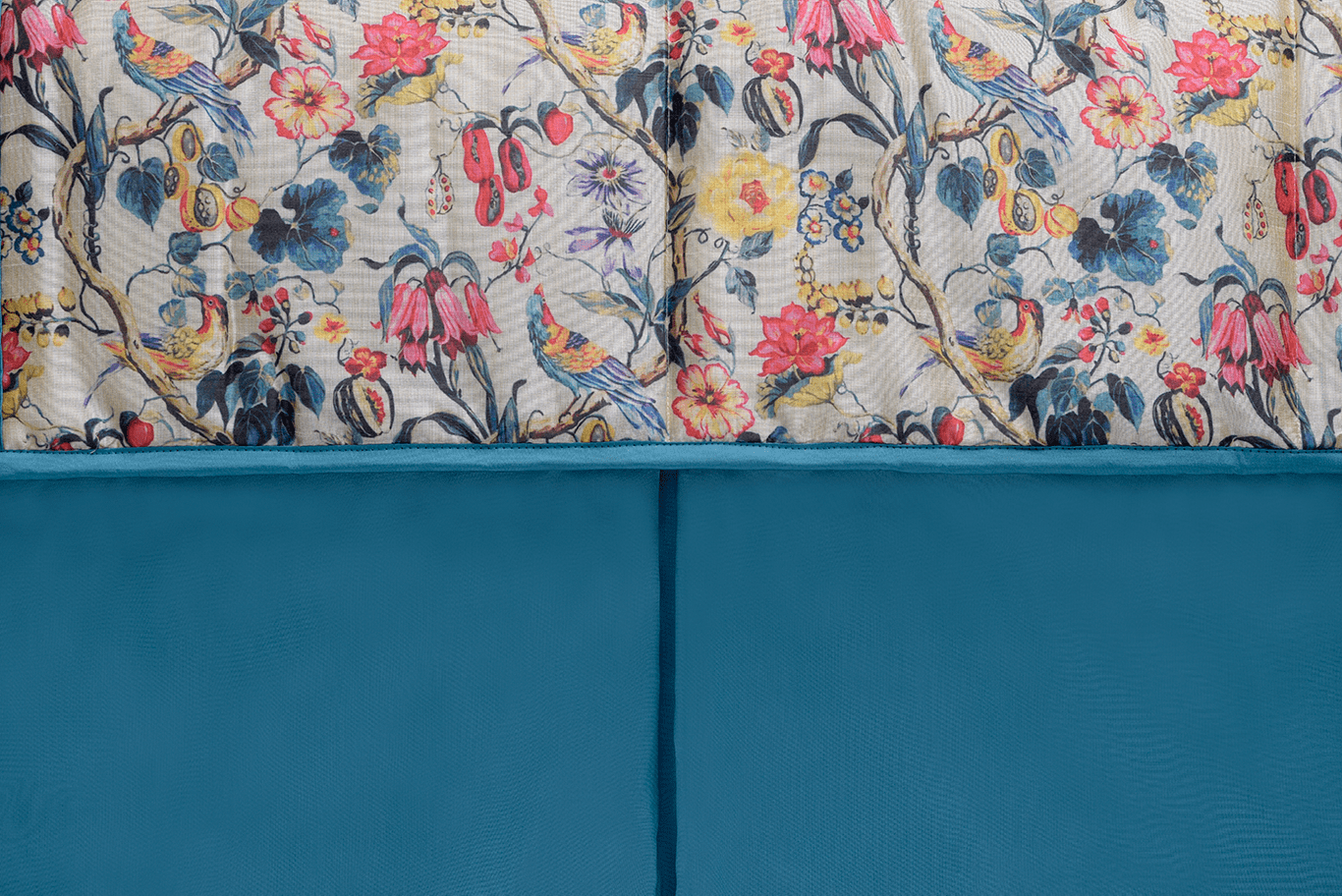 7Piece Royal Blue Bedina Bag with Banded Floral Print Comforter Set