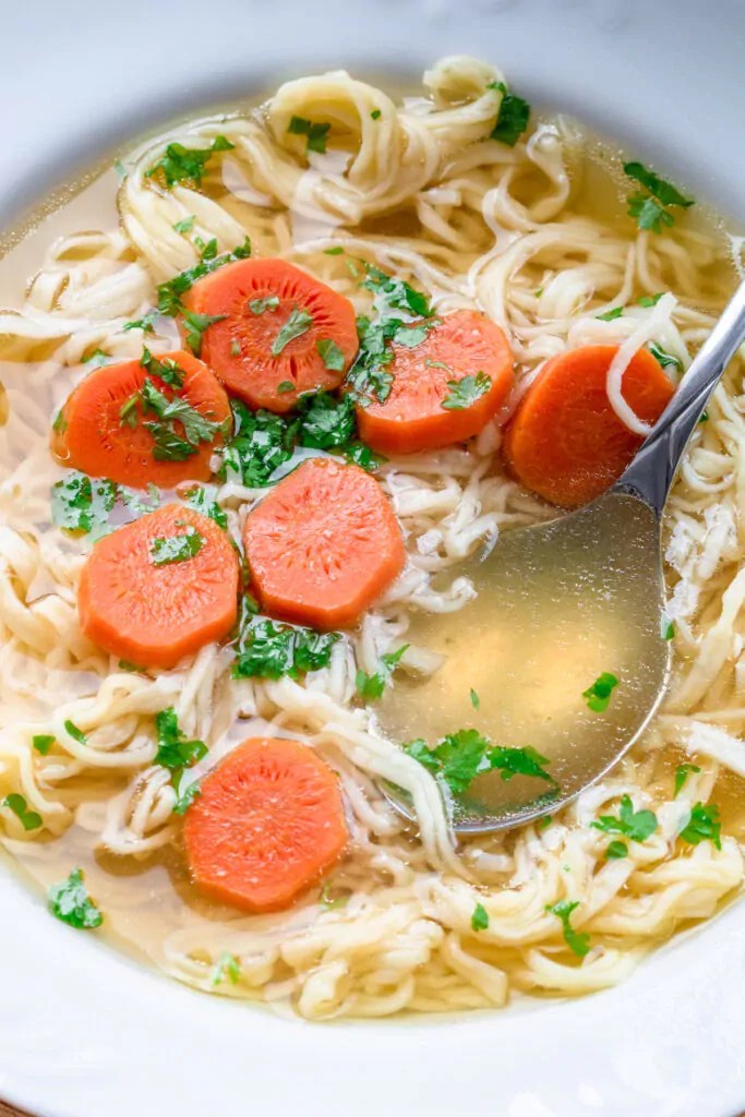 Polish chicken soup {rosół} with homemade noodles