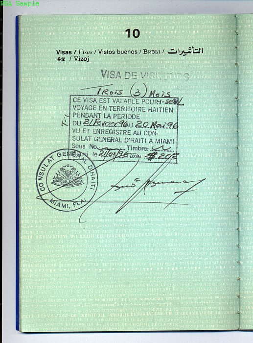 Recent Visas from Various Countries (as an example of nationstate recognition)