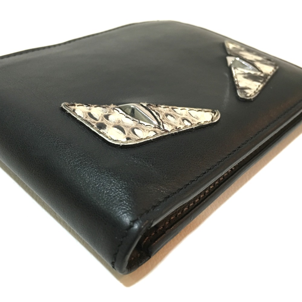 AUTHENTIC FENDI Monster Bugs Bifold Wallet Black 7M0001 eBay