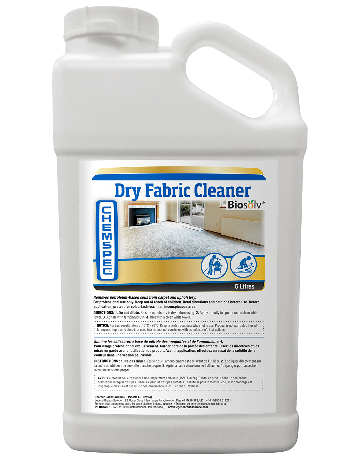 Dry Fabric Cleaner (5lt) Worldwide Cleaning Support