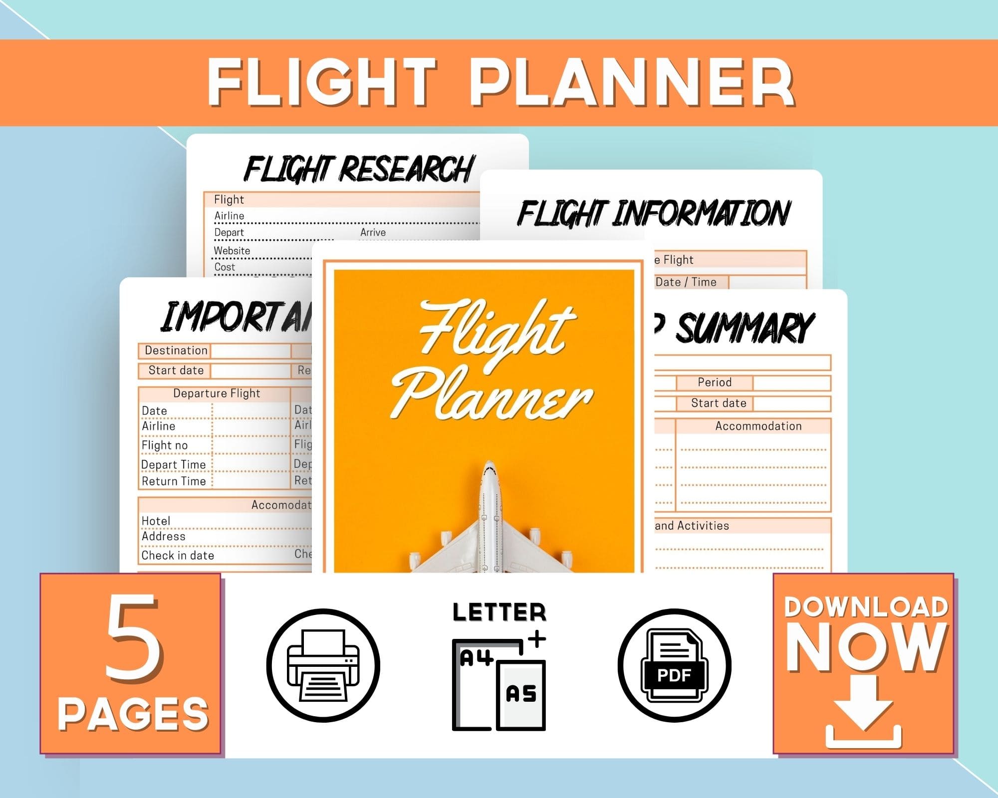 Flight Planner Printable PDF easy to use