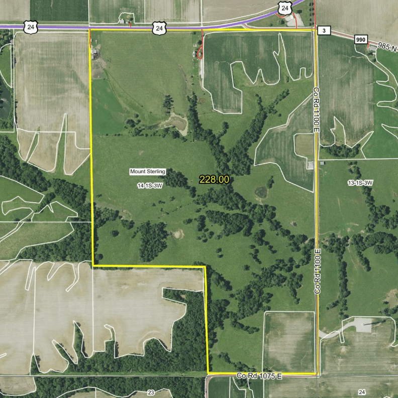 120 Acres · 70/30 Mix of Tillable & Hunting · Greene County, Illinois