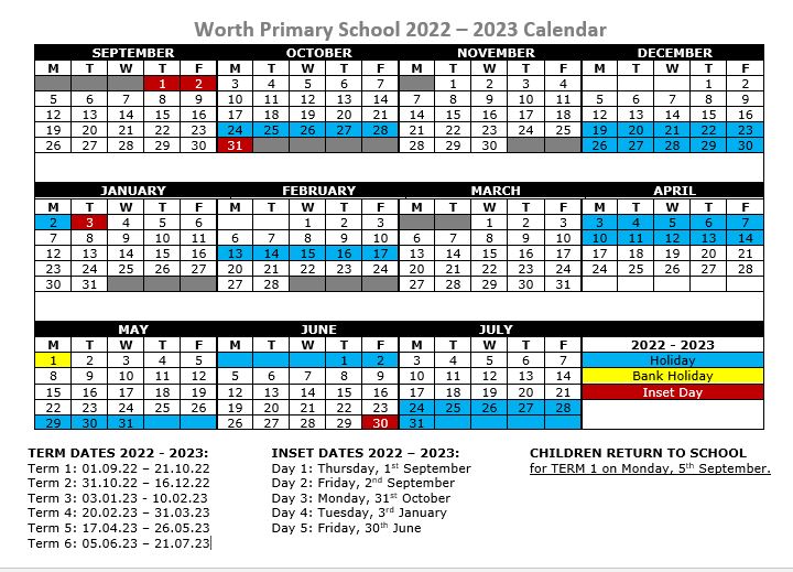 Worth Primary School Term Dates