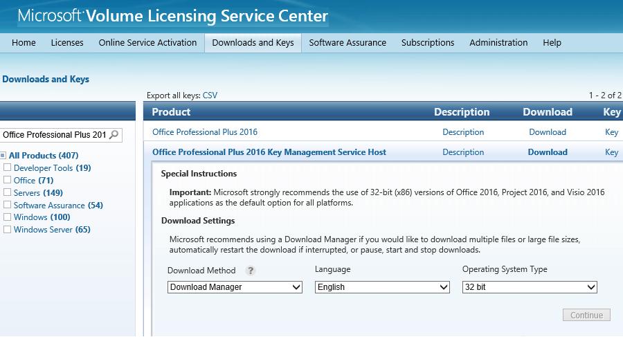 Microsoft Office plus 2016 ITA Volume License download