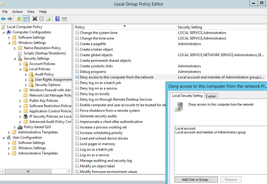 Blocking Remote Network Access for Local Accounts Windows OS Hub