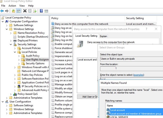 Windows Block Remote Network Access for Local User Accounts Windows