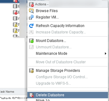 Unable to Unmount/Delete VMFS Datastore: The Resource Is in Use