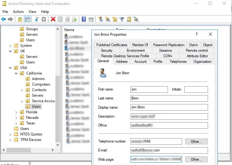 Using Attribute Editor in Active Directory Users and Computers