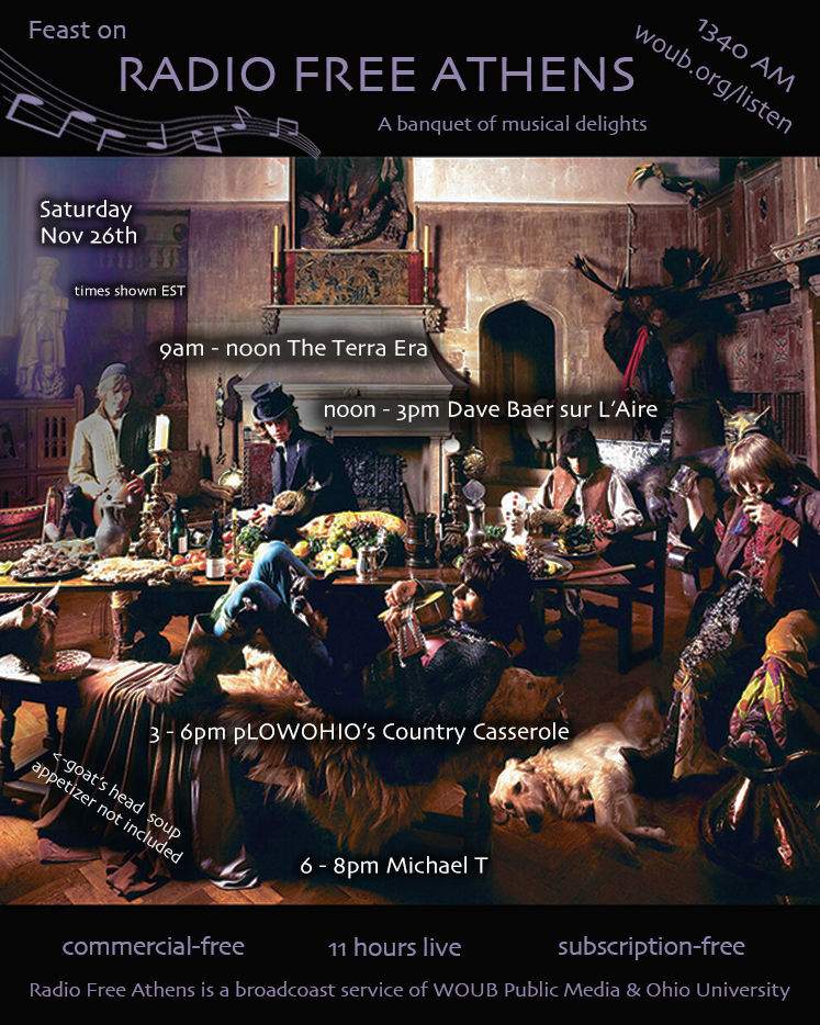 Here’s the lineup for Radio Free Athens Nov. 26 WOUB Public Media