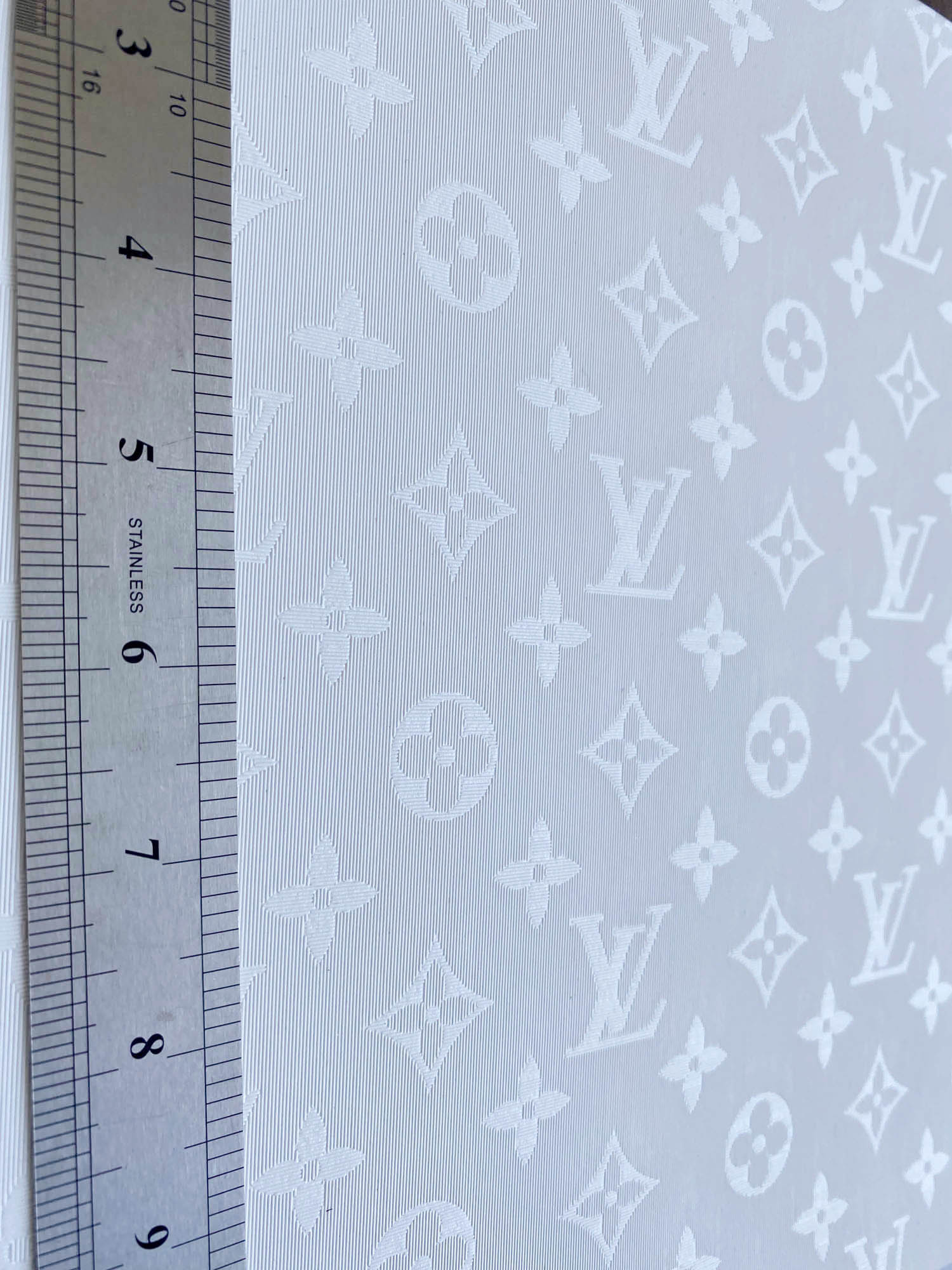 LV Vinyl Fabric White Louis Vuitton Reflective Vinyl Fabric WHITE