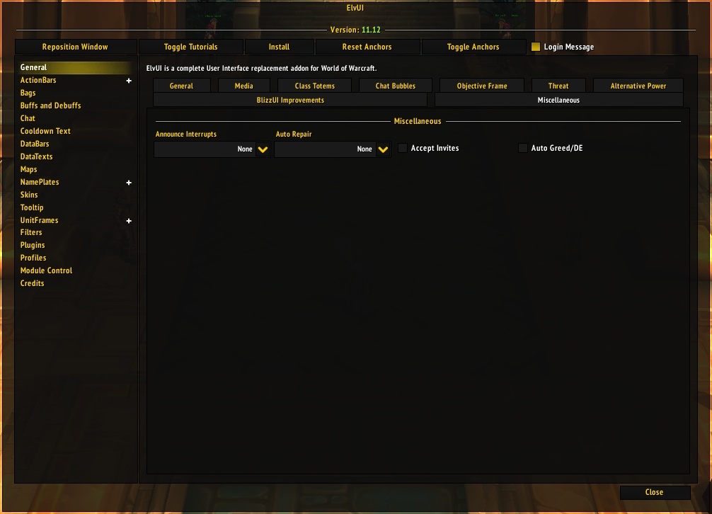 Elvui text size