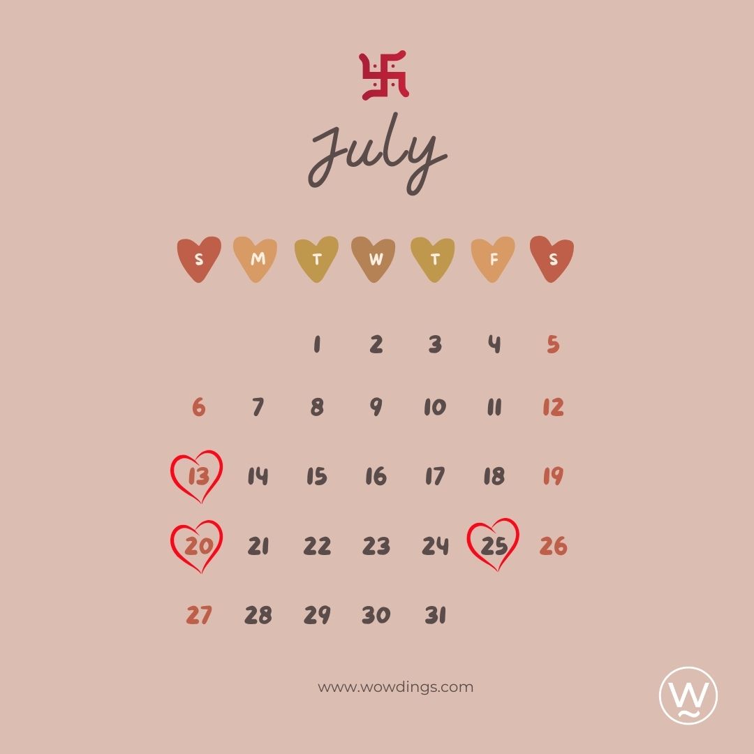 2025 Auspicious Hindu Wedding Dates • Best Marriage Dates • Wowdings