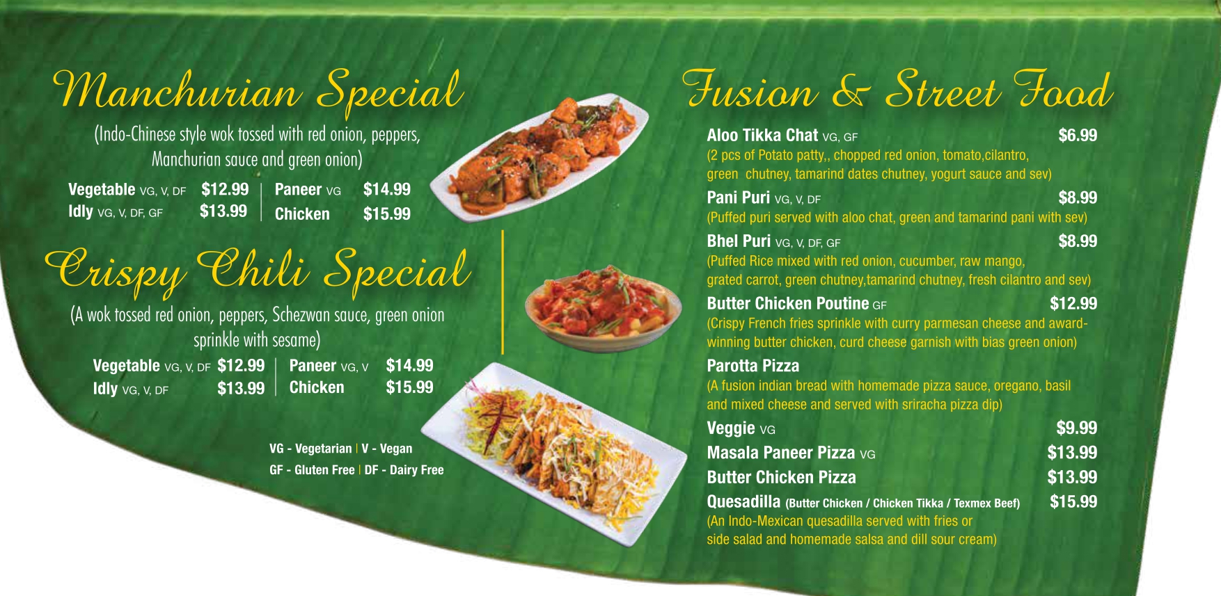 WOW INDIA Restaurants Menu Cornwall