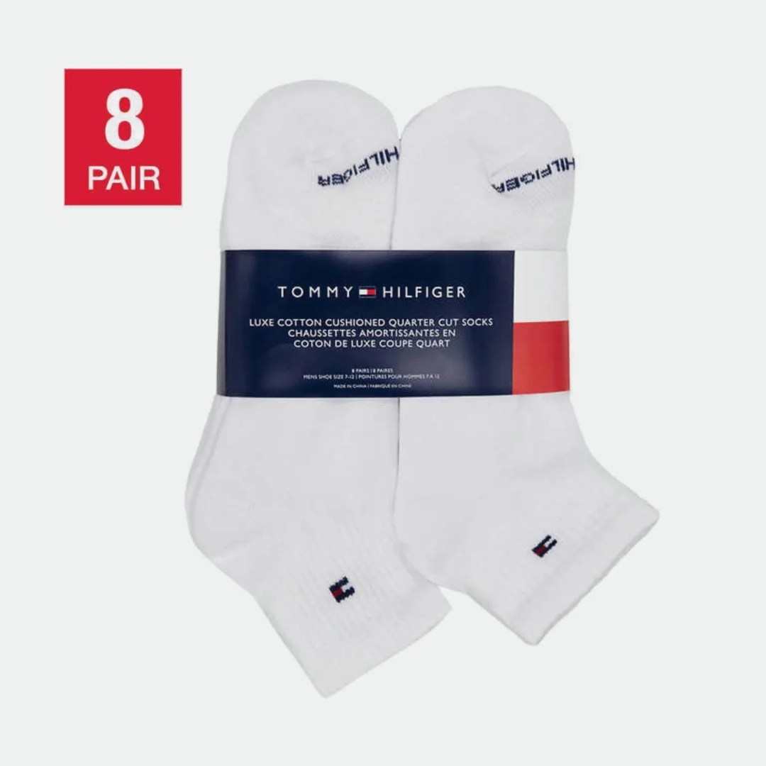 TOMMY HILFIGER MEN'S QUARTER CUT SOCKS 8 PAIRS (712 US) WOWSOUQ