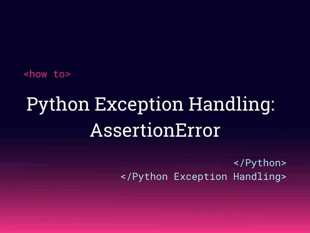 Python Exception Handling AssertionError