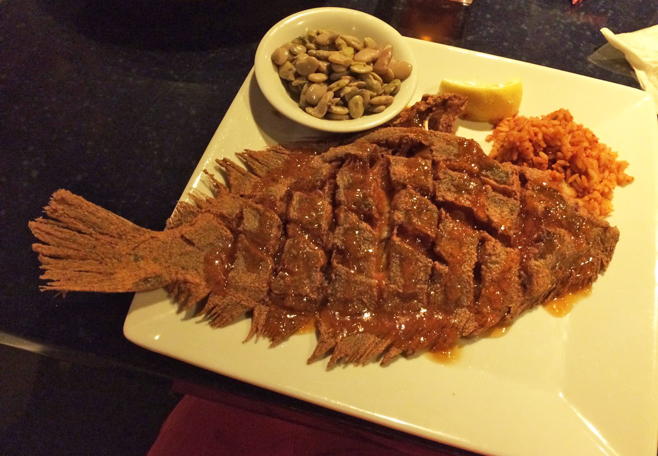 Whole Fried Flounder with Apricot Sauce BDoutdoors