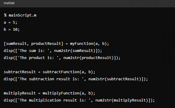 How to Call a Function in MATLAB from Another File