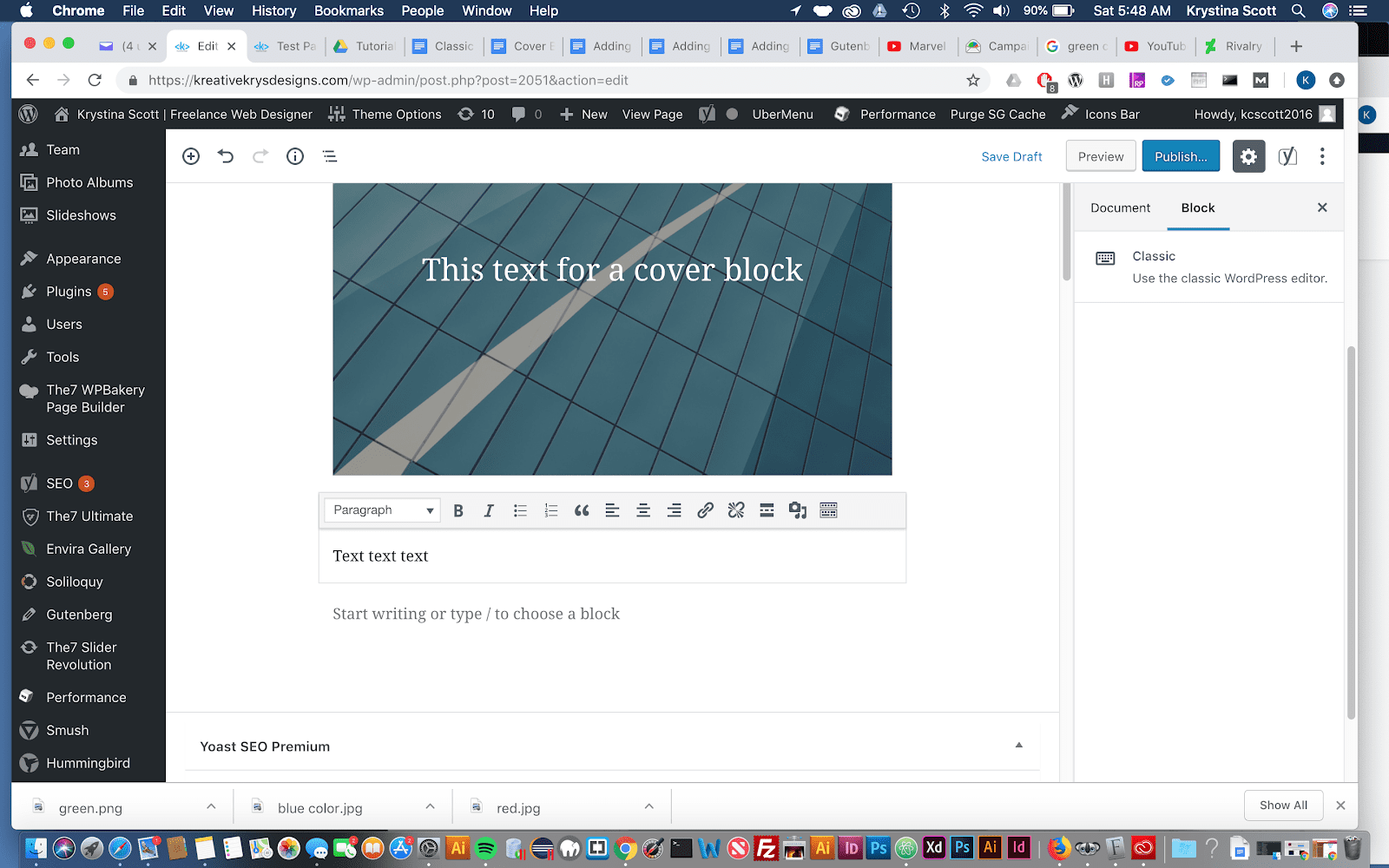 Using the Classic Block in Gutenberg WP