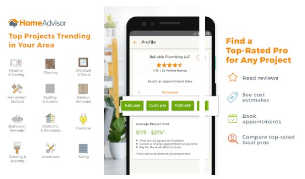 HomeAdvisor Find a Contractor Free App Download and Review