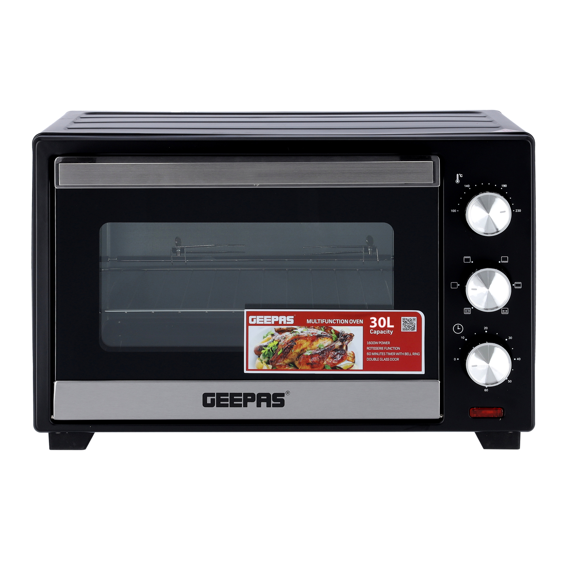 Geepas GO34045 30L Electric Kitchen Oven Powerful 1600W with Crumb