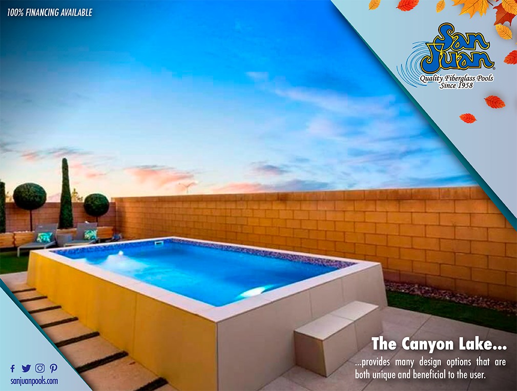 San Juan Pools Canyon Lake Raised Fiberglass Swimming Pool