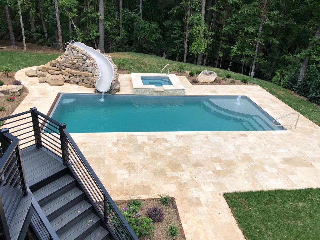 San Juan Pools The Lido Spa A Square & Flat Bottom Fiberglass Spa