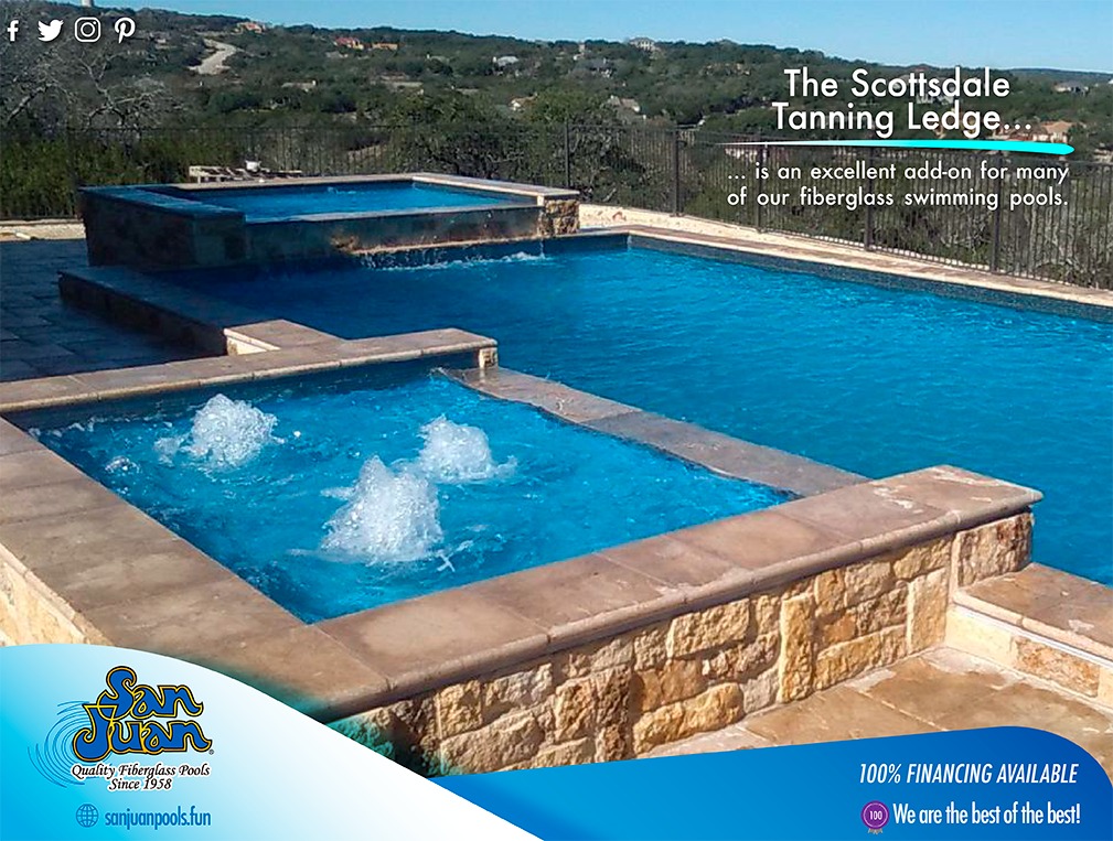 San Juan Pools The Scottsdale Tanning Ledge A 1' Deep Square Ledge