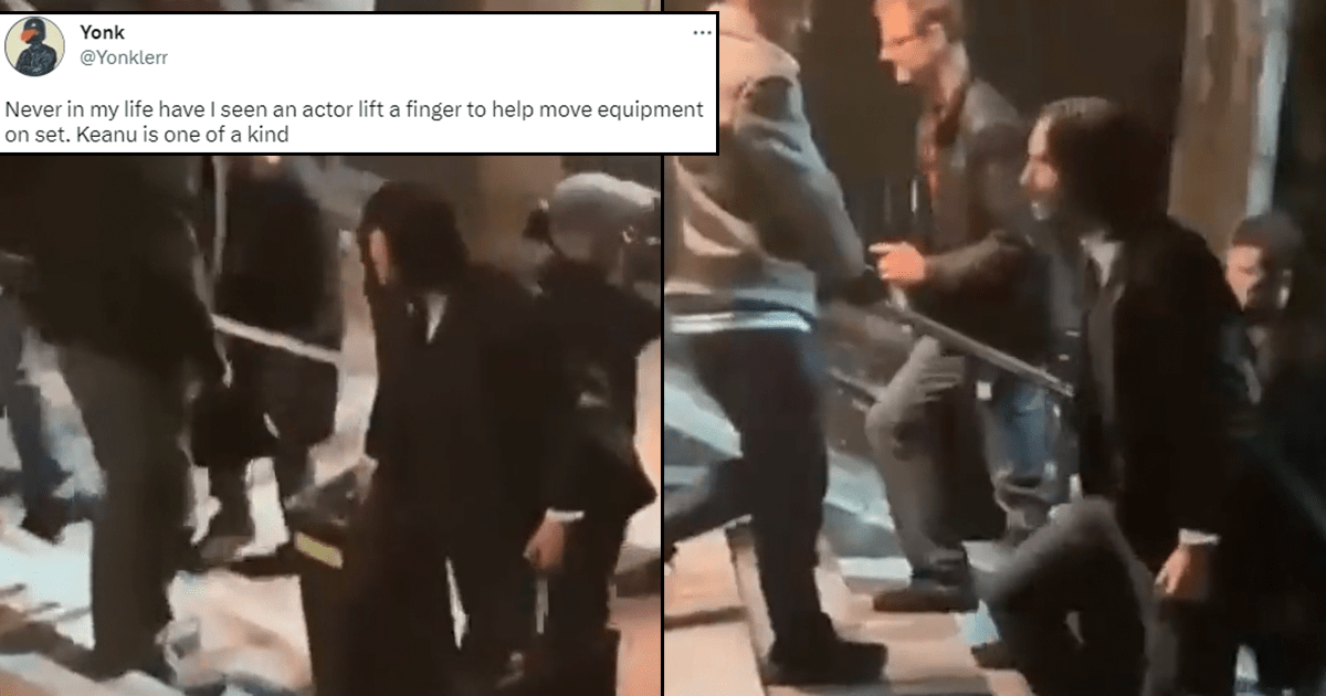 An Old Clip Of Keanu Reeves Helping Production Team Is Viral