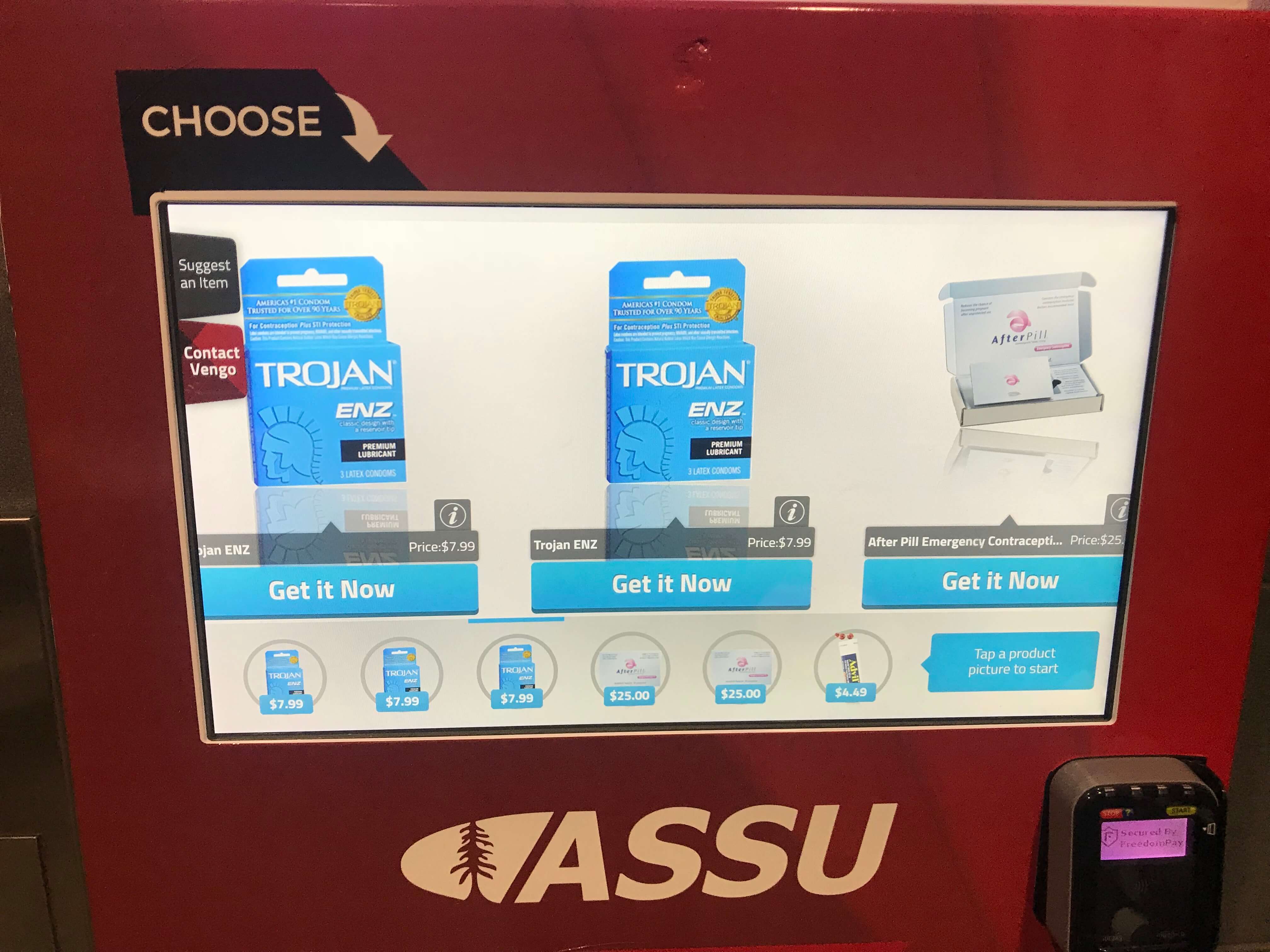 Over 300 emergency contraceptives purchased through specialized vending