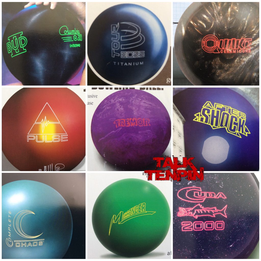 Old Gold Soooooo many bowling balls from History Talk Tenpin