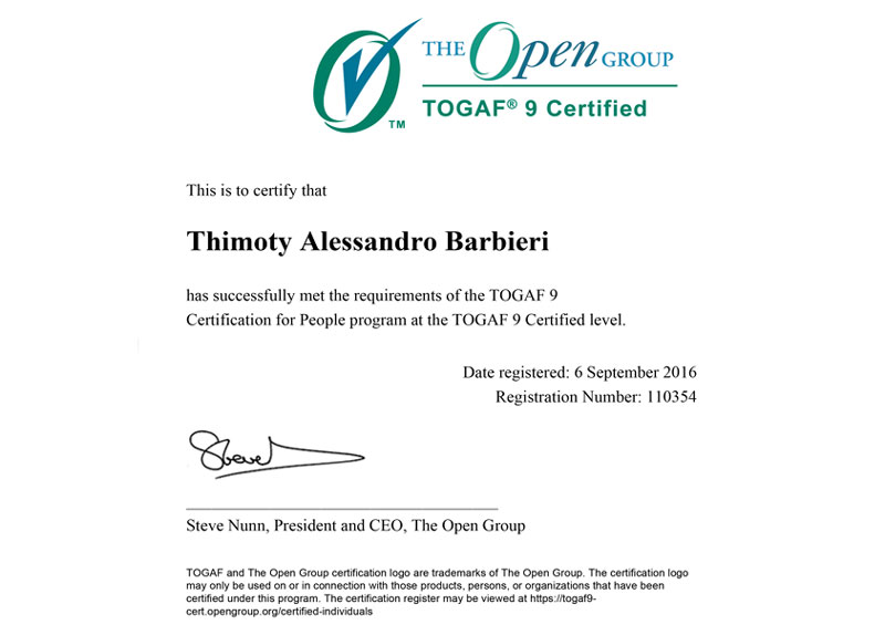 TOGAF 9.1 Certified Enterprise Architect ITECH Engineering