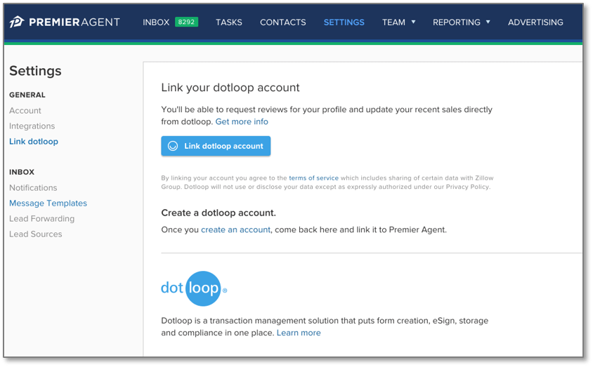 Integrating Premier Agent and dotloop Zillow Premier Agent