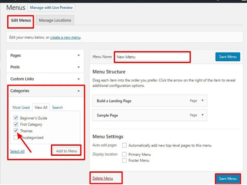 How to Create a Menu in WordPress