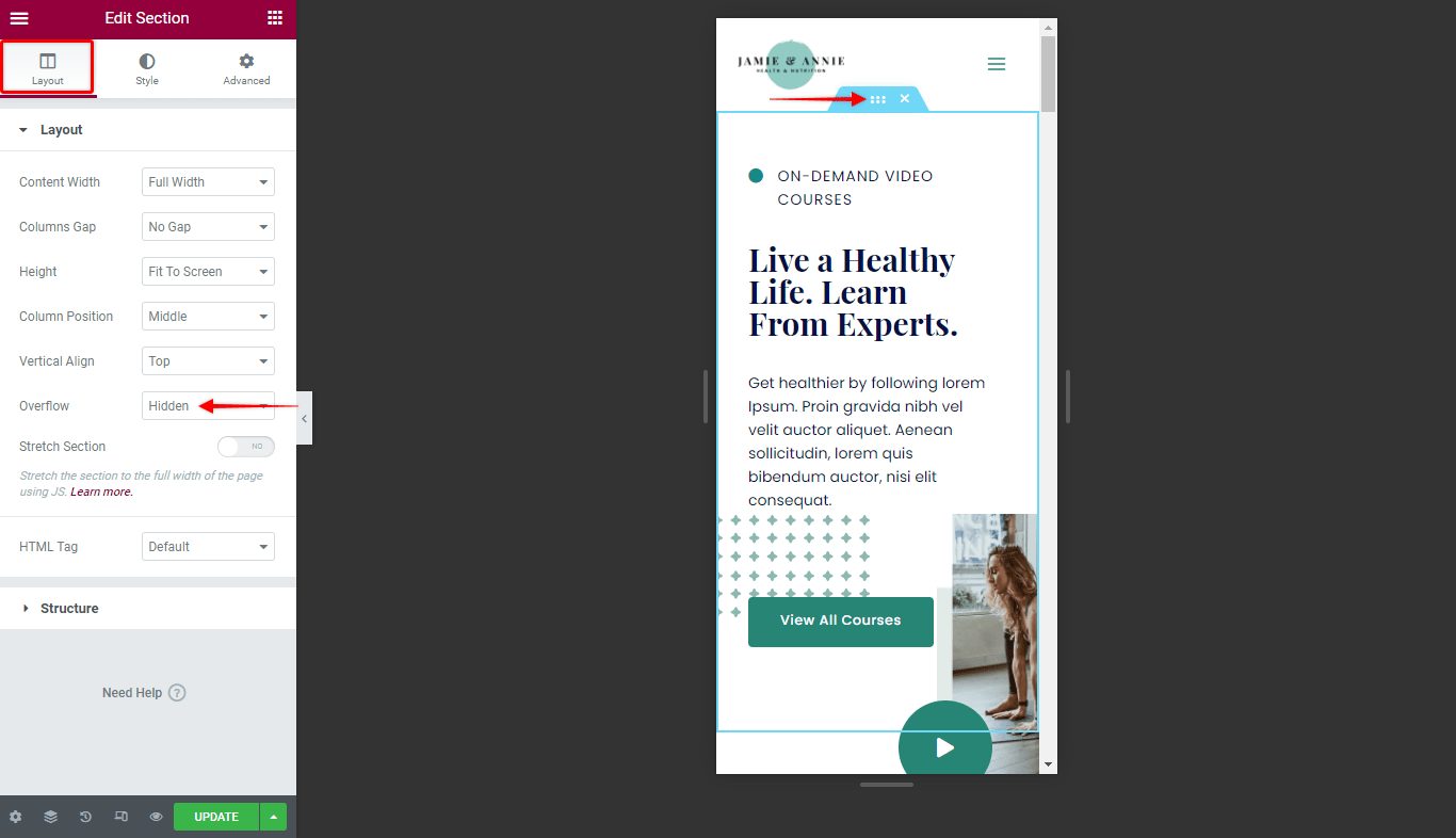 How To Fix Horizontal Scrollbar on Mobile When Using Elementor?