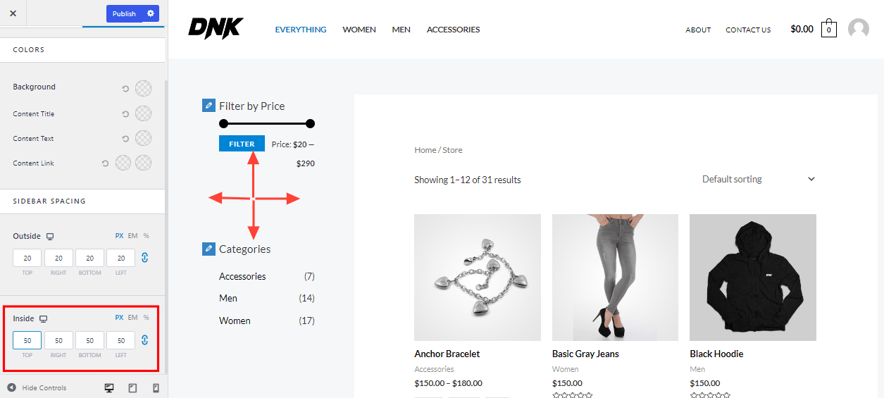 How to Manage Spacing in Sidebar using Astra?