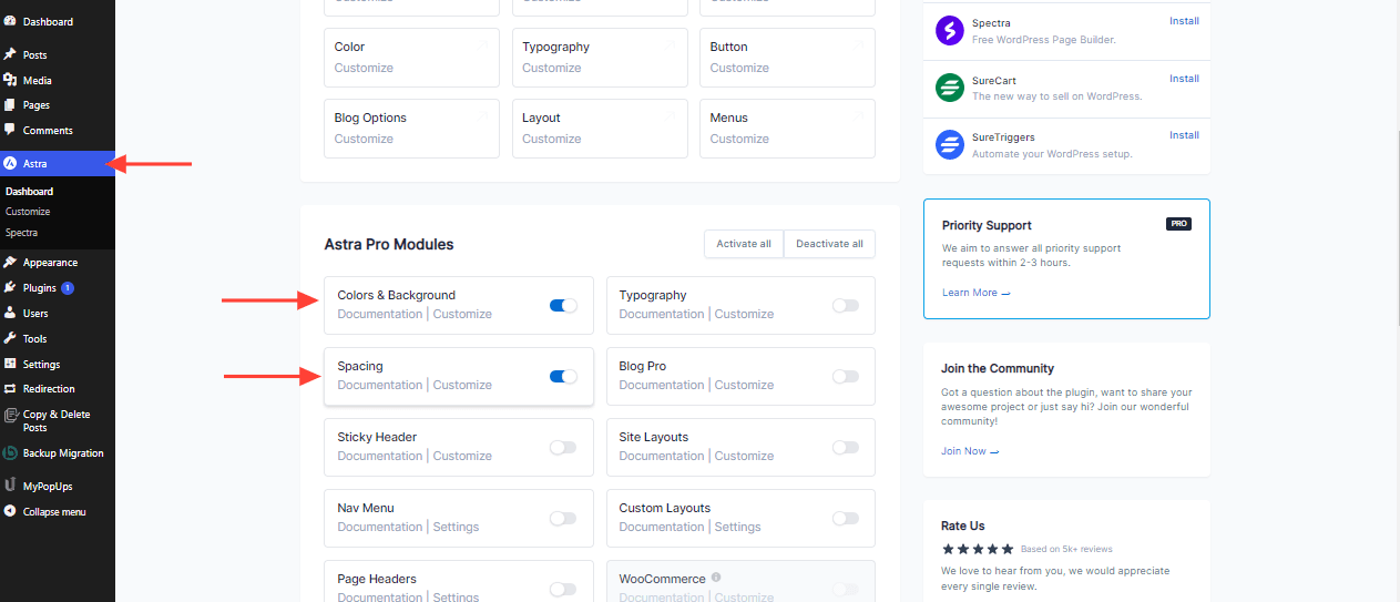 How to Manage Spacing in Sidebar using Astra?