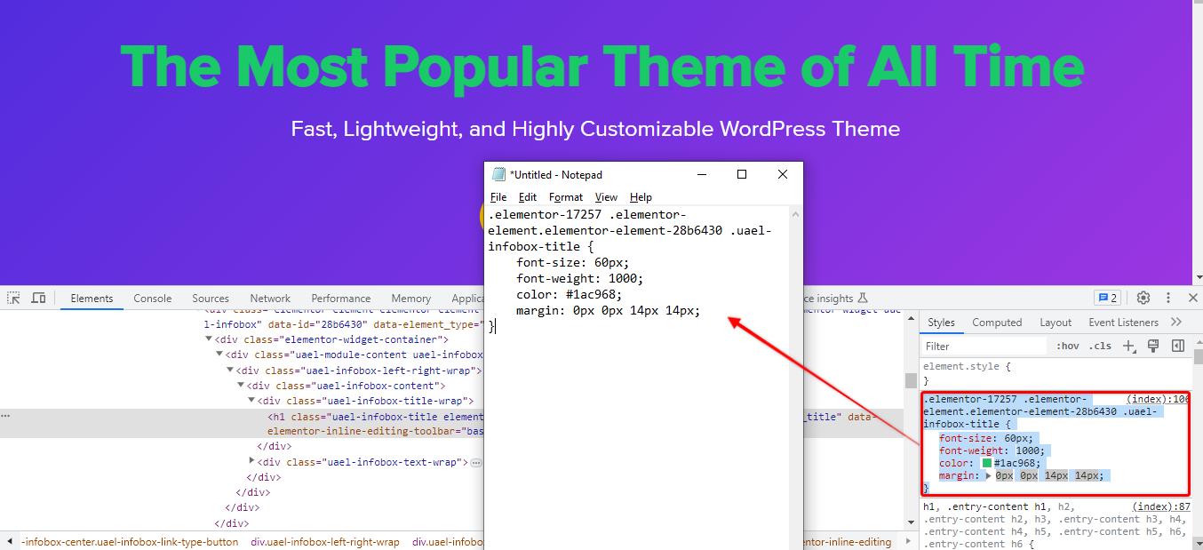 How to Create Custom CSS using Inspect Element Tool?
