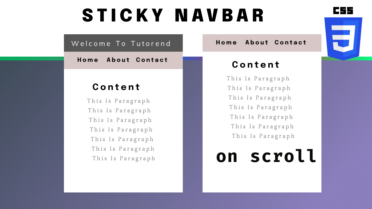 Sticky Navbar on Scroll with HTML CSS JS