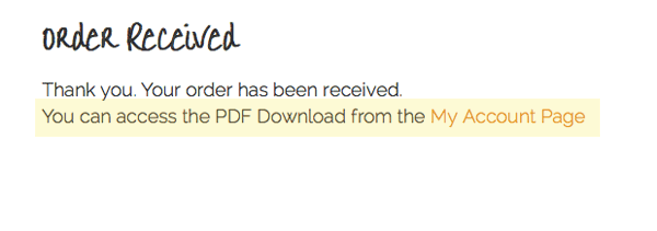 Filter Order Received Thank You Text WP Beaches