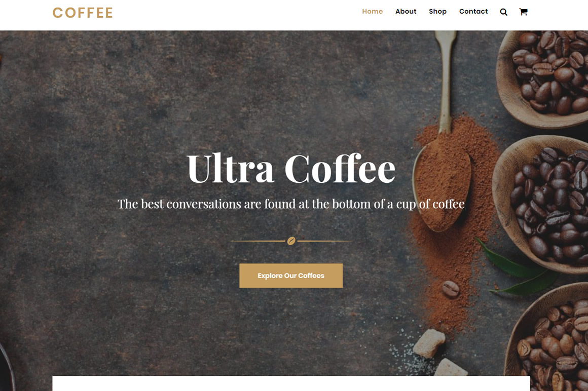 New Ultra Coffee WordPress Skin for Coffee Shops, Cafes, and Bakeries